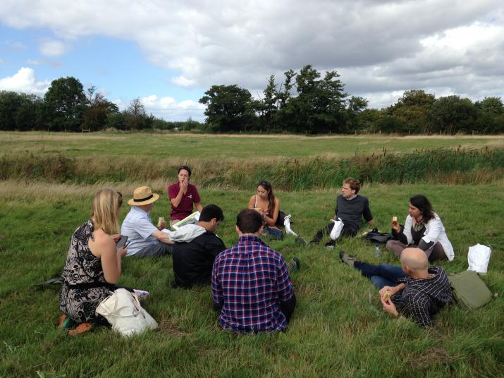 A group of participants learning about the River of Life project, Oxfordshire (Credit: Author)