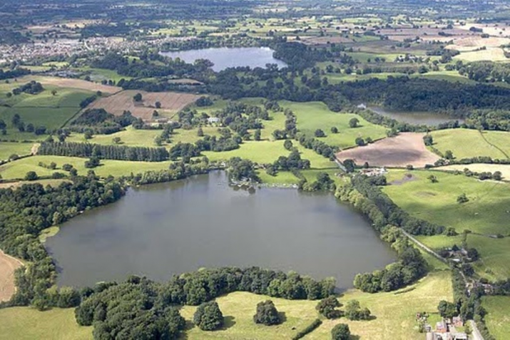 A cluster of meres in their landscape context