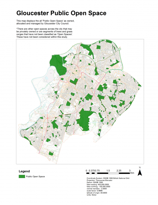 Gloucester City Open Spaces Map, credit Jackie Jobes, Gloucester City Council Gloucester City Open Spaces Map, credit Jackie Jobes, Gloucester City Council
